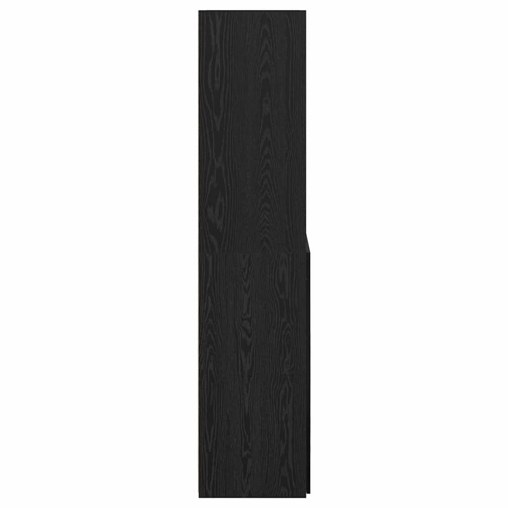 vidaXL Highboard Black Oak 80 x 42.5 x 185 cm Engineered Wood