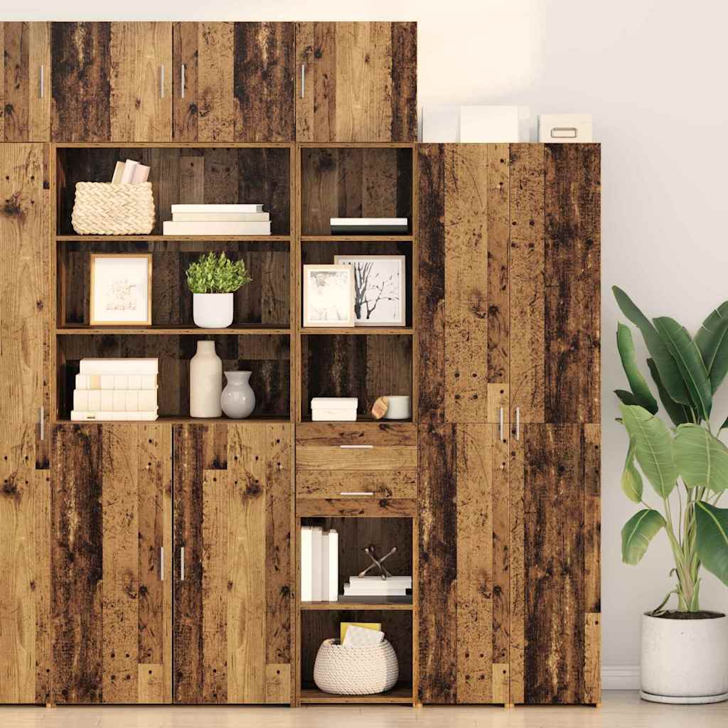 vidaXL Highboard Old Wood 40 x 42.5 x 185 cm Engineered Wood
