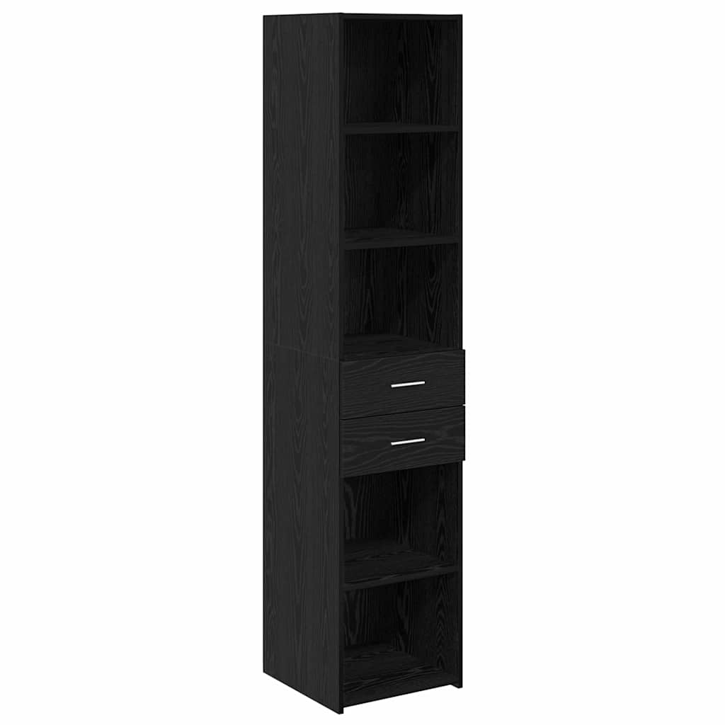 vidaXL Highboard Black Oak 40 x 42.5 x 185 cm Engineered Wood