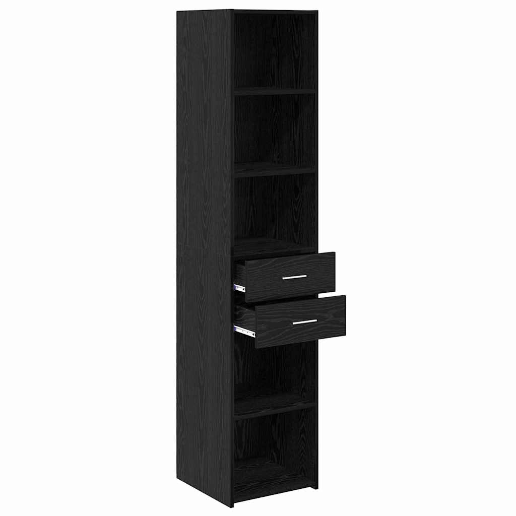 vidaXL Highboard Black Oak 40 x 42.5 x 185 cm Engineered Wood