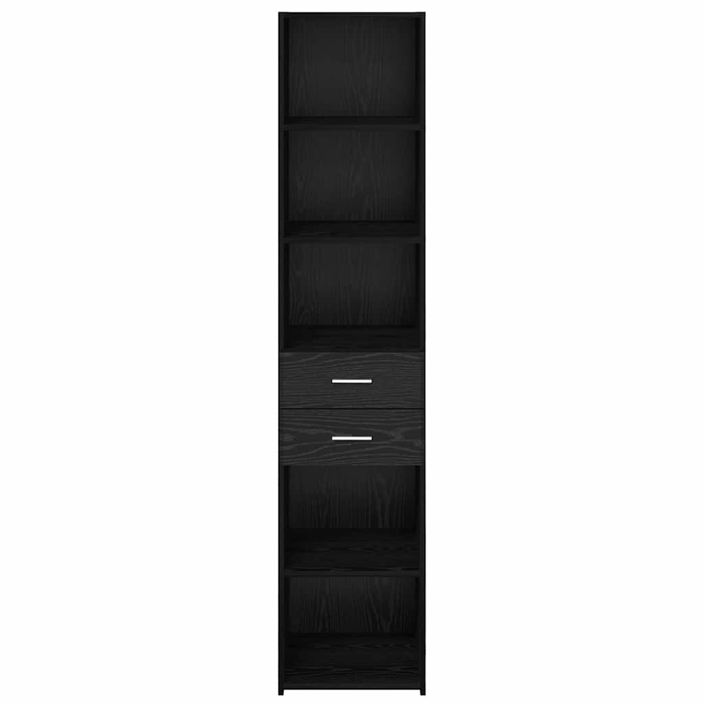 vidaXL Highboard Black Oak 40 x 42.5 x 185 cm Engineered Wood