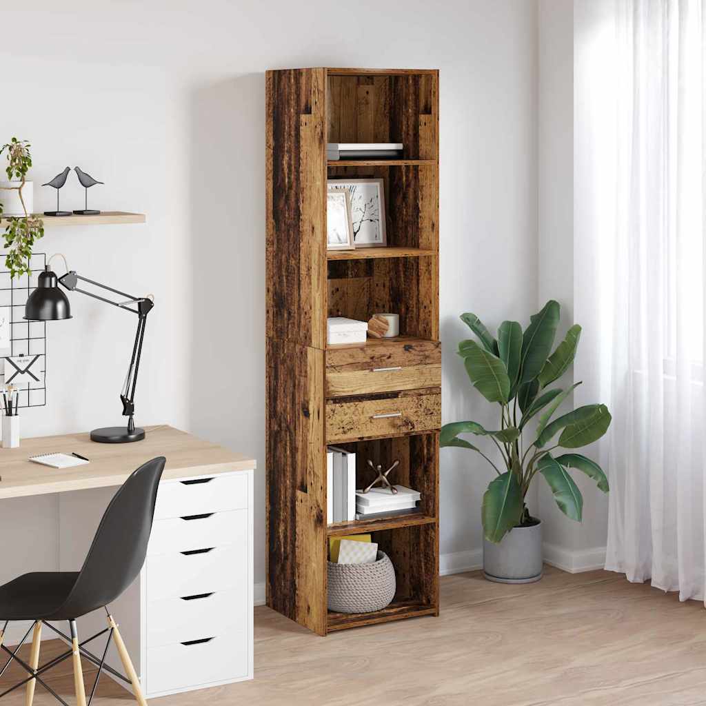 vidaXL Highboard Old Wood 45 x 42.5 x 185 cm Engineered Wood