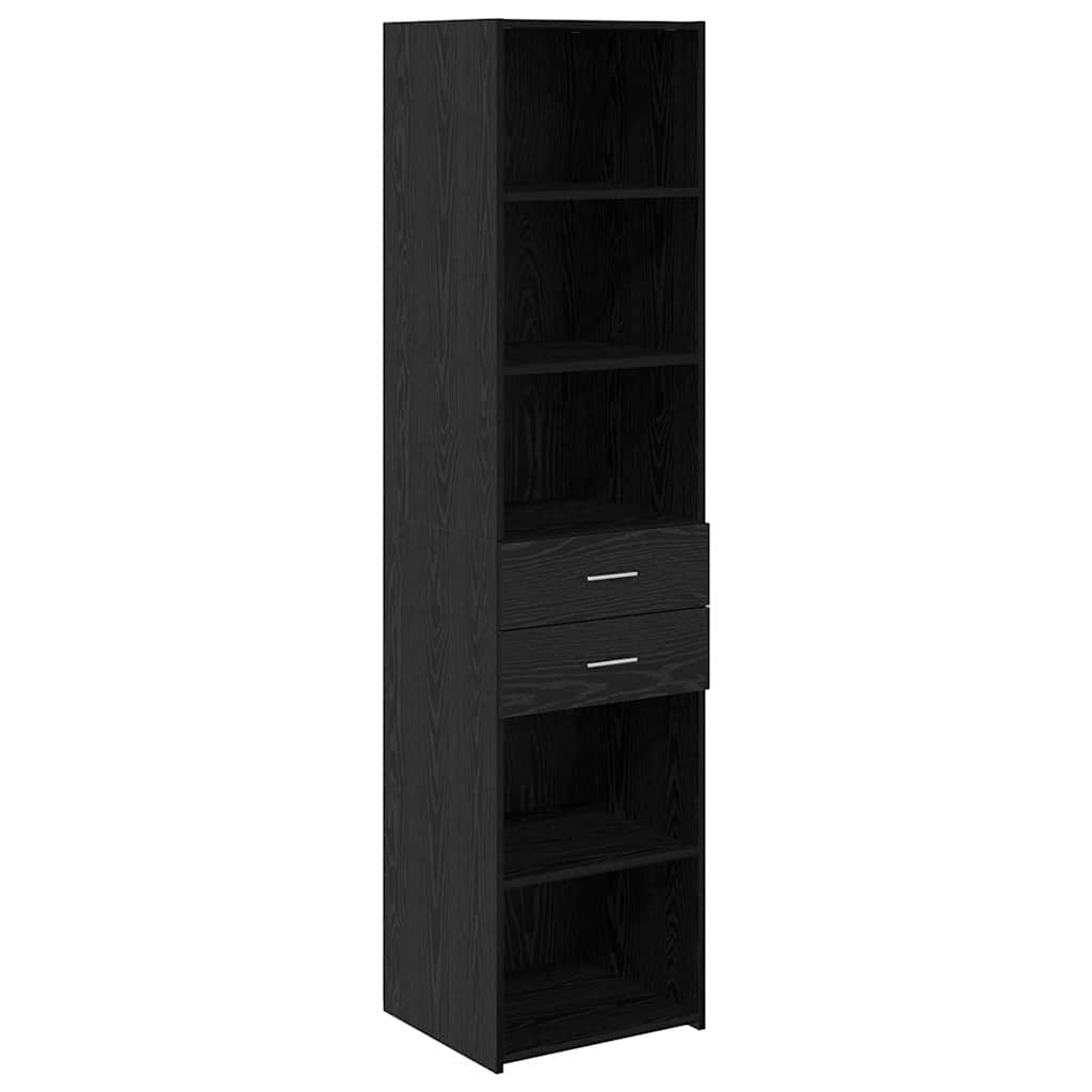 vidaXL Highboard Black Oak 45 x 42.5 x 185 cm Engineered Wood