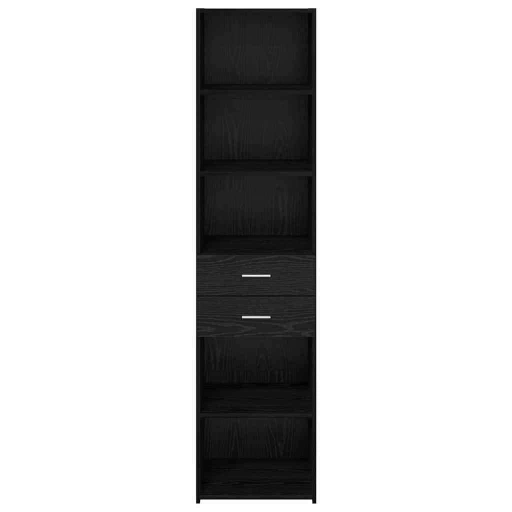vidaXL Highboard Black Oak 45 x 42.5 x 185 cm Engineered Wood