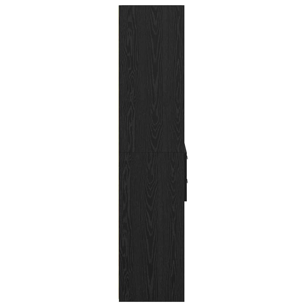 vidaXL Highboard Black Oak 45 x 42.5 x 185 cm Engineered Wood