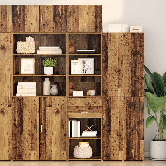 vidaXL Highboard Old Wood 50 x 42.5 x 185 cm Engineered Wood