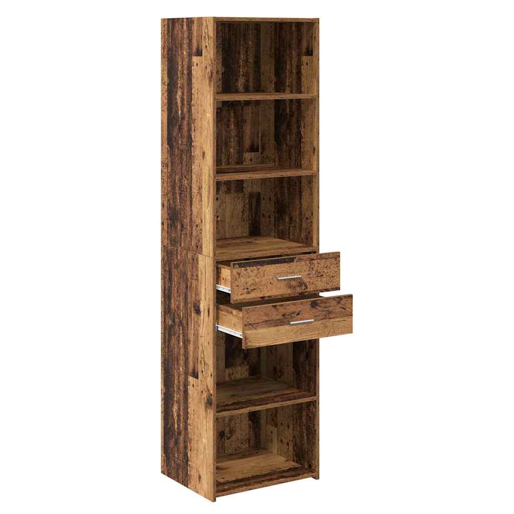 vidaXL Highboard Old Wood 50 x 42.5 x 185 cm Engineered Wood