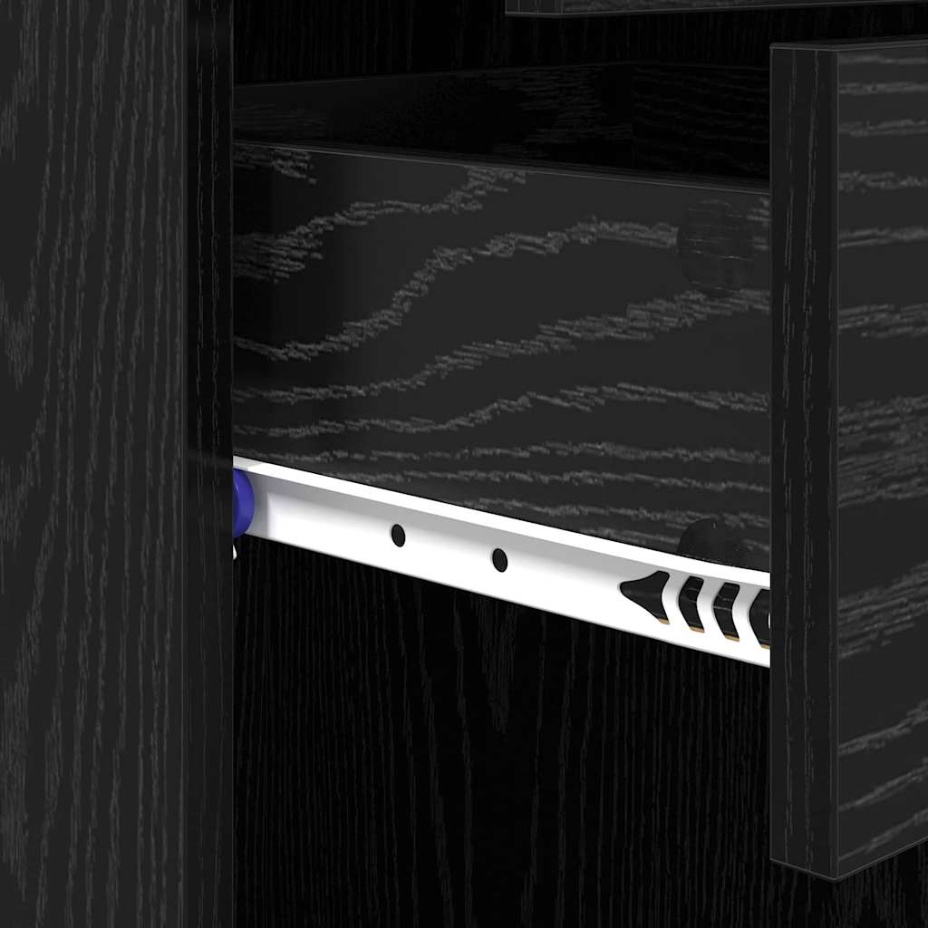 vidaXL Highboard Black Oak 50 x 42.5 x 185 cm Engineered Wood