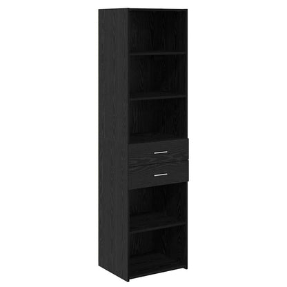 vidaXL Highboard Black Oak 50 x 42.5 x 185 cm Engineered Wood