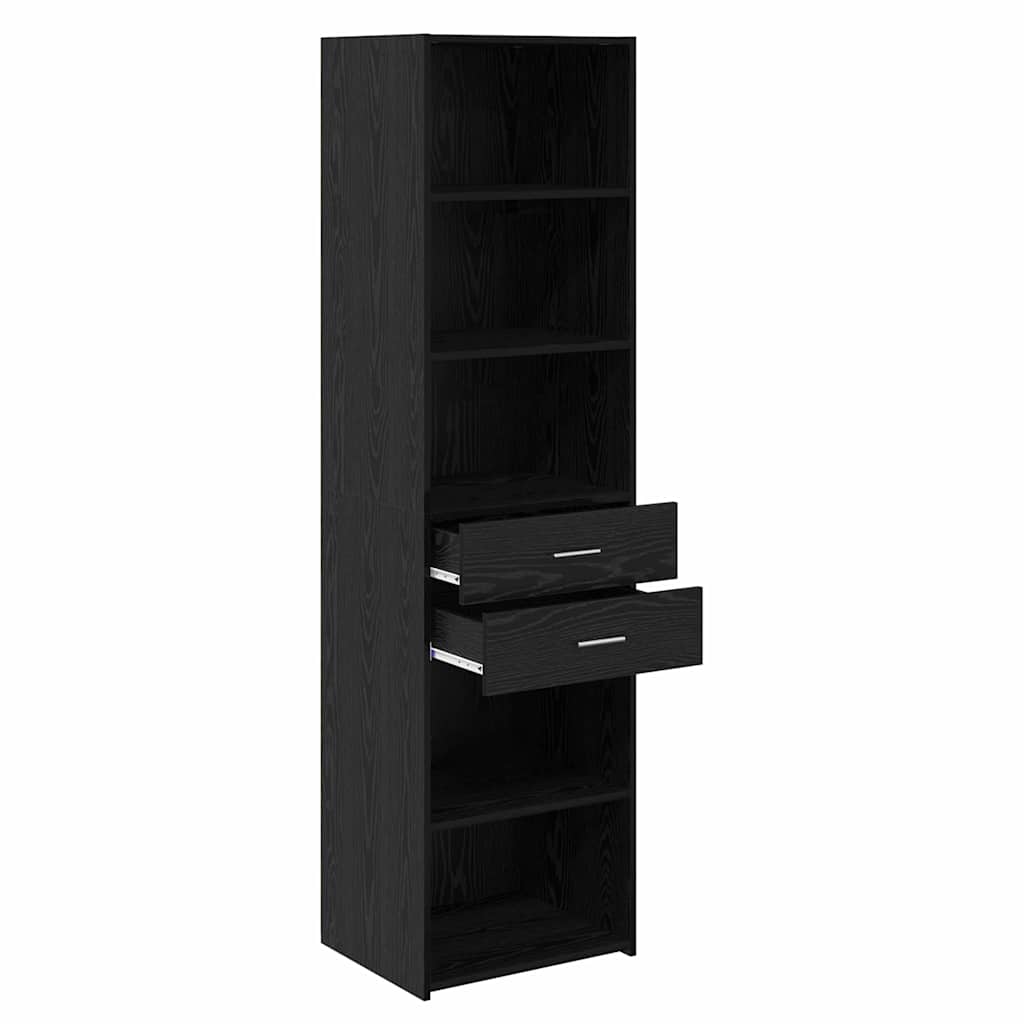 vidaXL Highboard Black Oak 50 x 42.5 x 185 cm Engineered Wood
