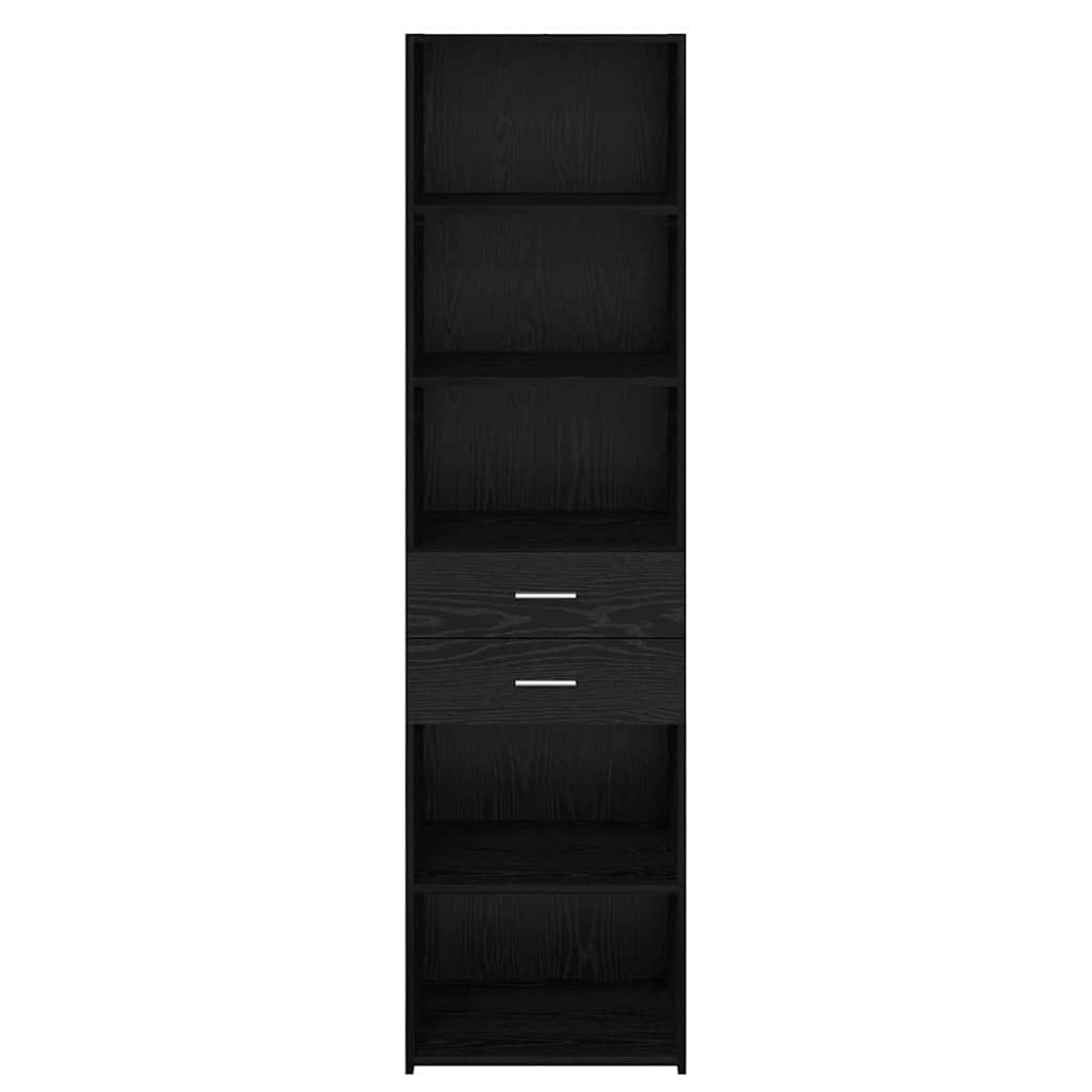 vidaXL Highboard Black Oak 50 x 42.5 x 185 cm Engineered Wood