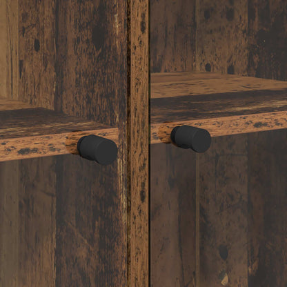 vidaXL Highboard 2 pcs Old Wood 68 x 37 x 142 cm Engineered Wood