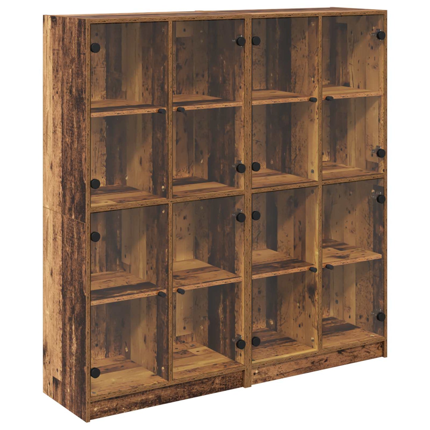 vidaXL Highboard 2 pcs Old Wood 68 x 37 x 142 cm Engineered Wood