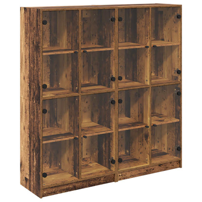 vidaXL Highboard 2 pcs Old Wood 68 x 37 x 142 cm Engineered Wood