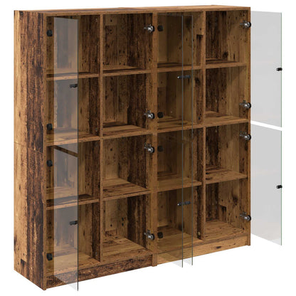 vidaXL Highboard 2 pcs Old Wood 68 x 37 x 142 cm Engineered Wood