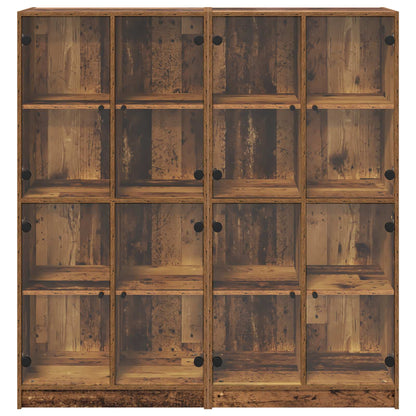 vidaXL Highboard 2 pcs Old Wood 68 x 37 x 142 cm Engineered Wood