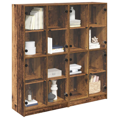 vidaXL Highboard 2 pcs Old Wood 68 x 37 x 142 cm Engineered Wood