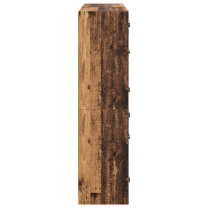 vidaXL Highboard 2 pcs Old Wood 68 x 37 x 142 cm Engineered Wood