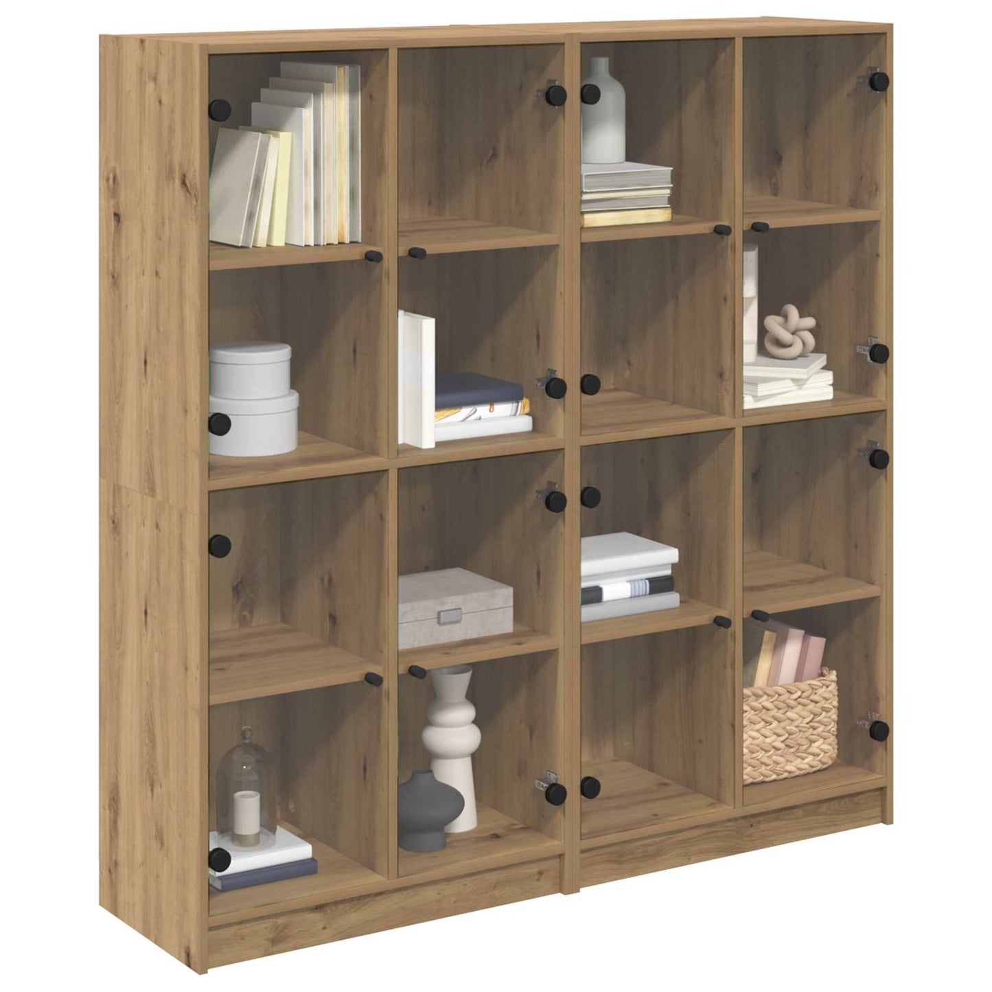 vidaXL Highboard 2 pcs Artisan Oak 68 x 37 x 142 cm Engineered Wood