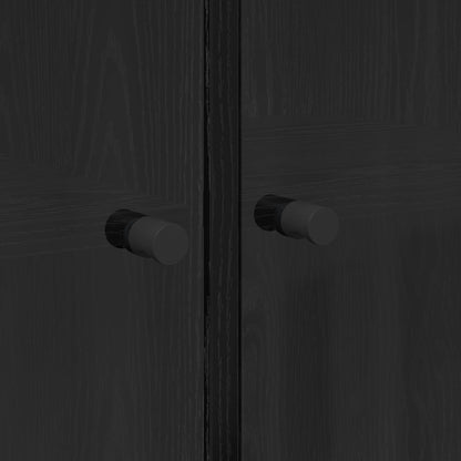 vidaXL Highboard 2 pcs Black Oak 68 x 37 x 142 cm Engineered Wood