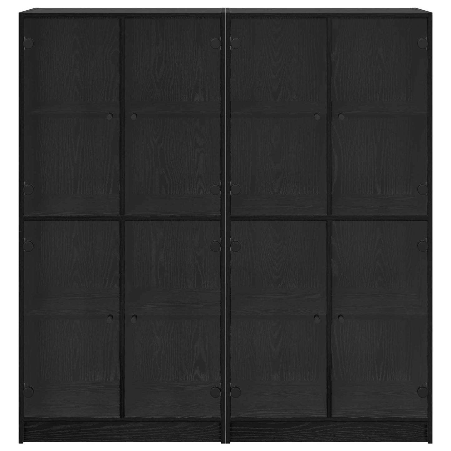 vidaXL Highboard 2 pcs Black Oak 68 x 37 x 142 cm Engineered Wood