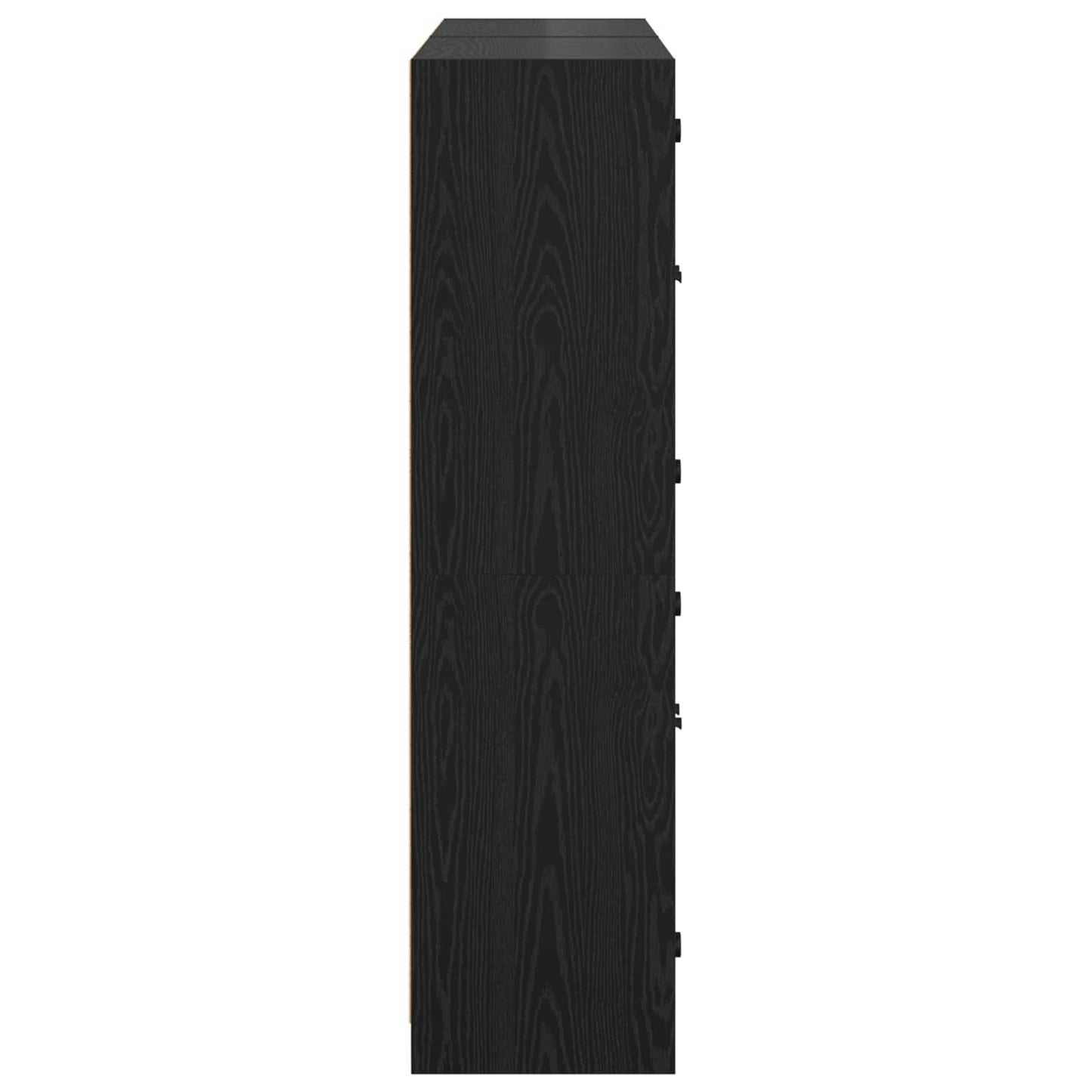 vidaXL Highboard 2 pcs Black Oak 68 x 37 x 142 cm Engineered Wood