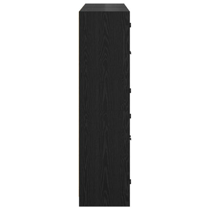 vidaXL Highboard 2 pcs Black Oak 68 x 37 x 142 cm Engineered Wood