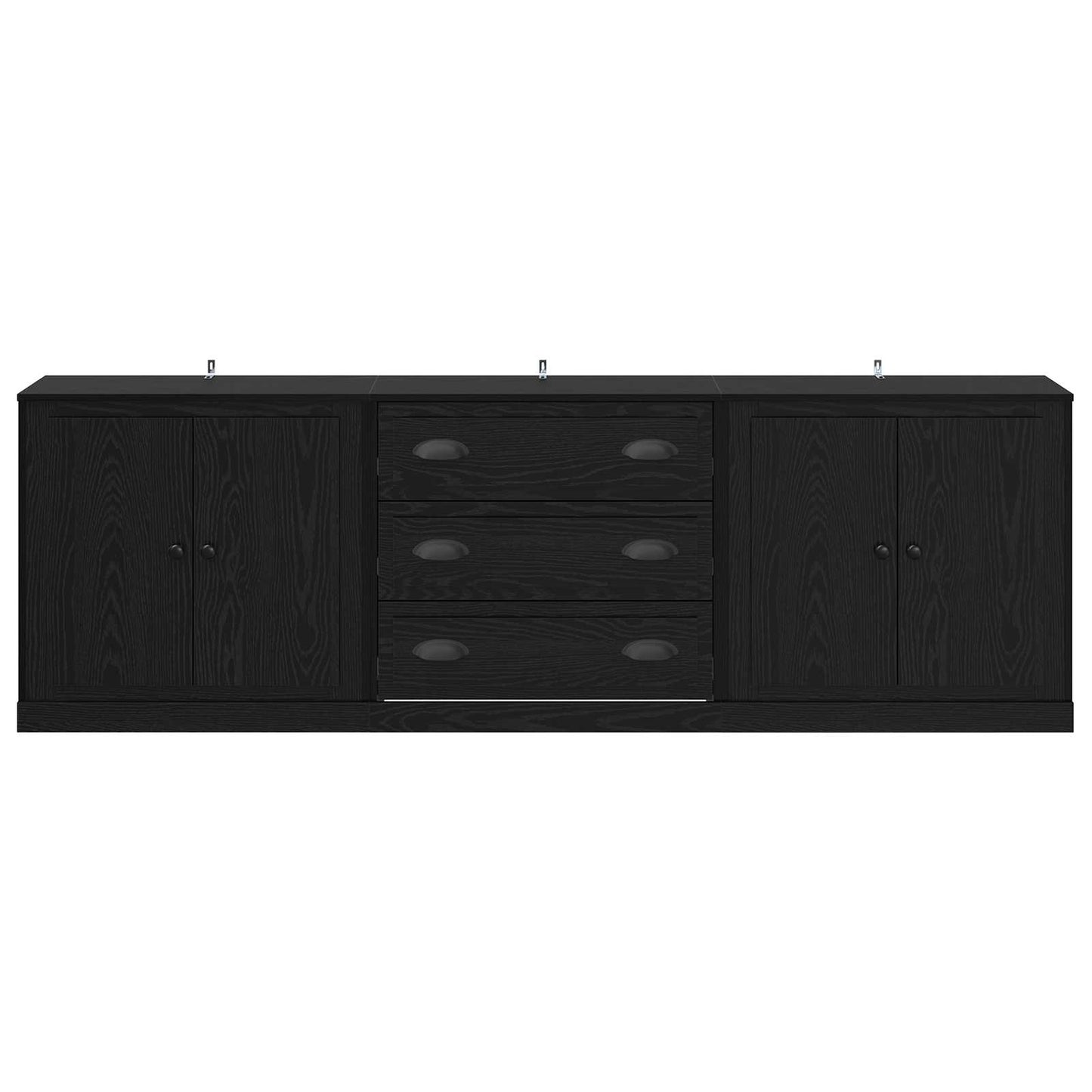 vidaXL Sideboards 3 pcs Black Oak 210 x 35.5 x 67.5 cm Engineered Wood