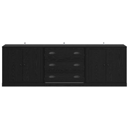vidaXL Sideboards 3 pcs Black Oak 210 x 35.5 x 67.5 cm Engineered Wood