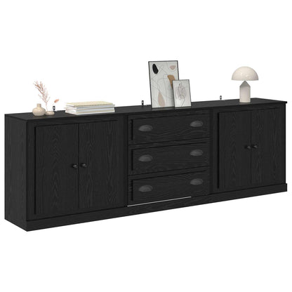 vidaXL Sideboards 3 pcs Black Oak 210 x 35.5 x 67.5 cm Engineered Wood