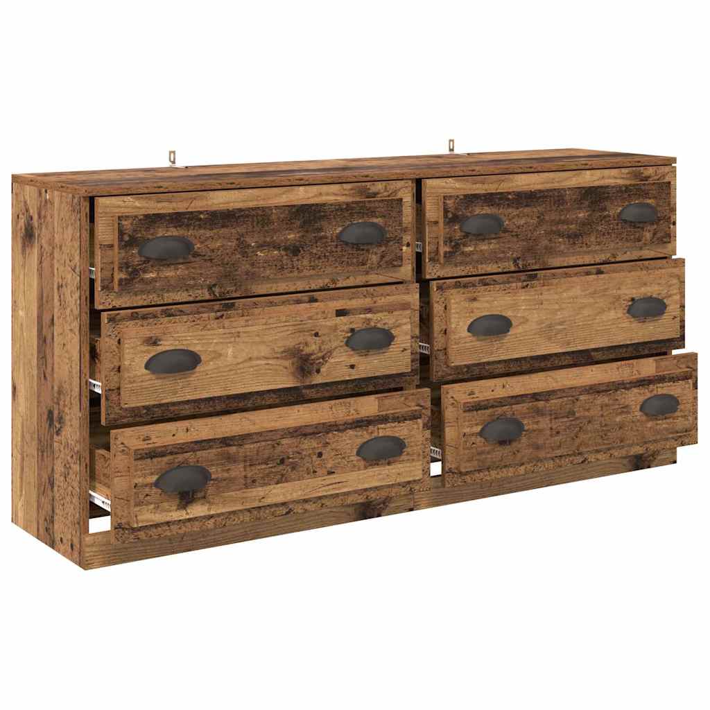 vidaXL Sideboards 2 pcs Old Wood 70 x 35.5 x 67.5 cm Engineered Wood