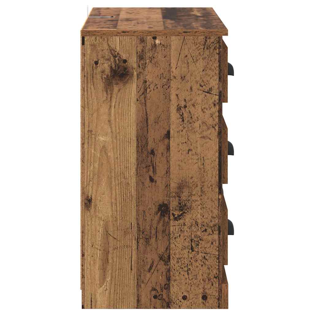 vidaXL Sideboards 2 pcs Old Wood 70 x 35.5 x 67.5 cm Engineered Wood