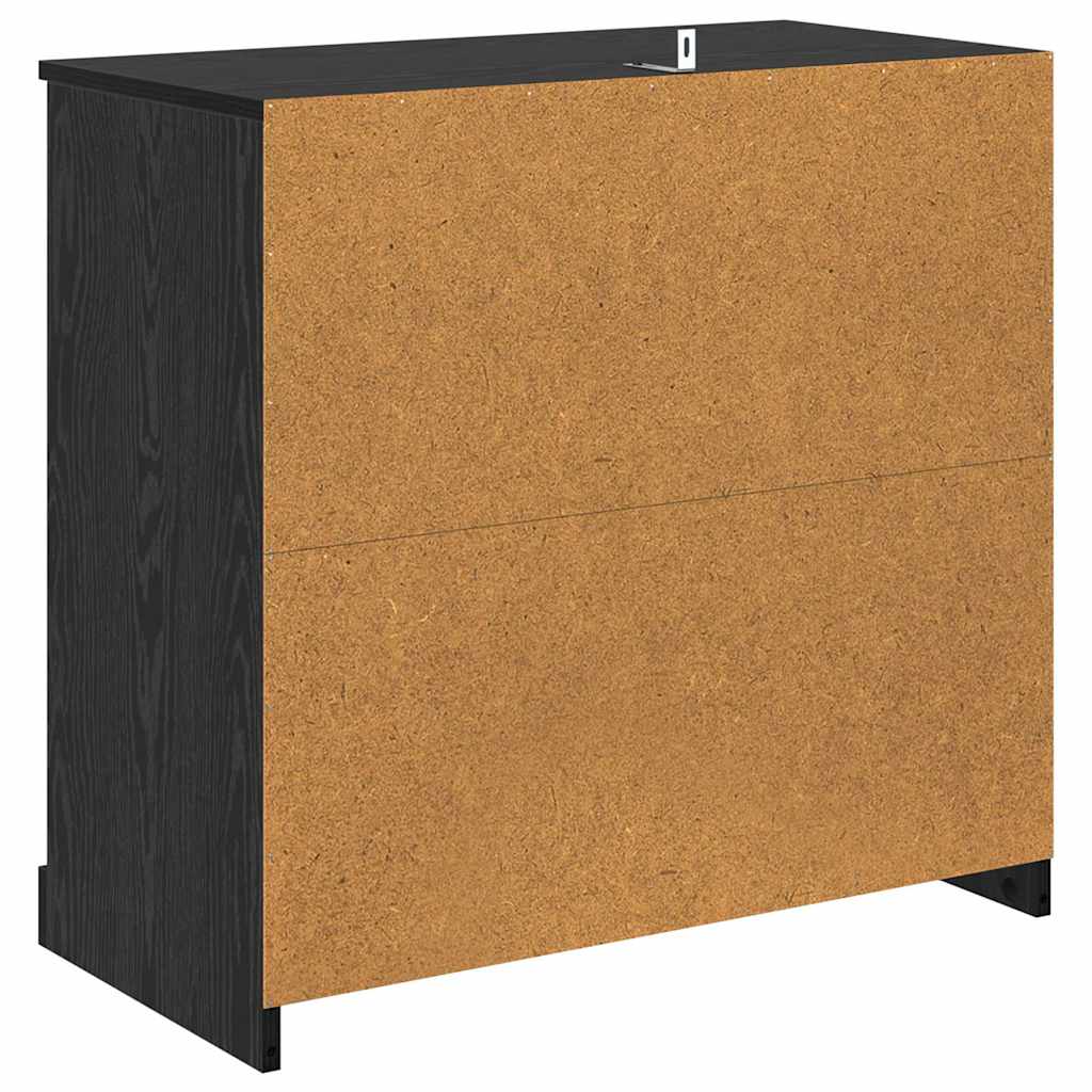 vidaXL Sideboards 2 pcs Black Oak 70 x 35.5 x 67.5 cm Engineered Wood
