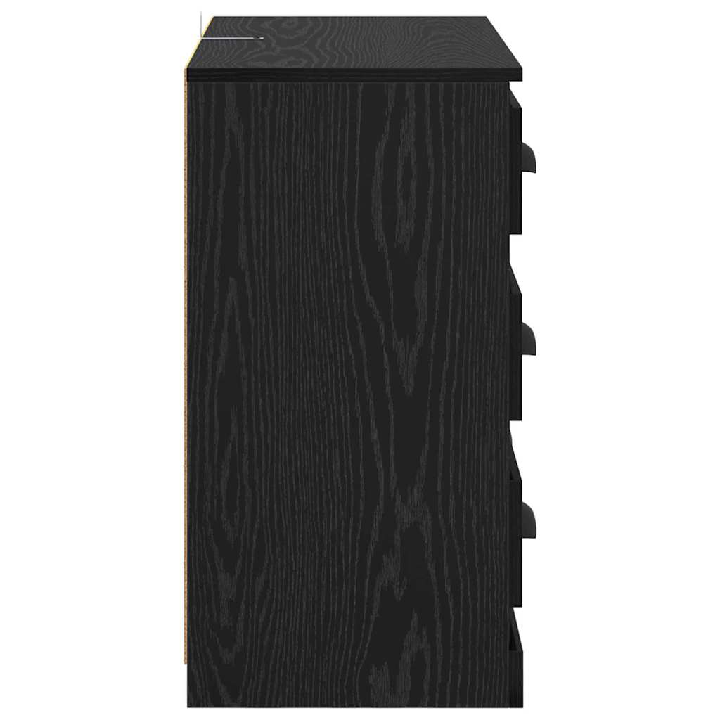 vidaXL Sideboards 2 pcs Black Oak 70 x 35.5 x 67.5 cm Engineered Wood