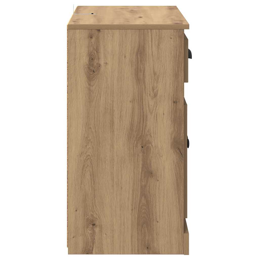 vidaXL Sideboards with Drawer 2 pcs Artisan Oak 70 x 35.5 x 67.5 cm