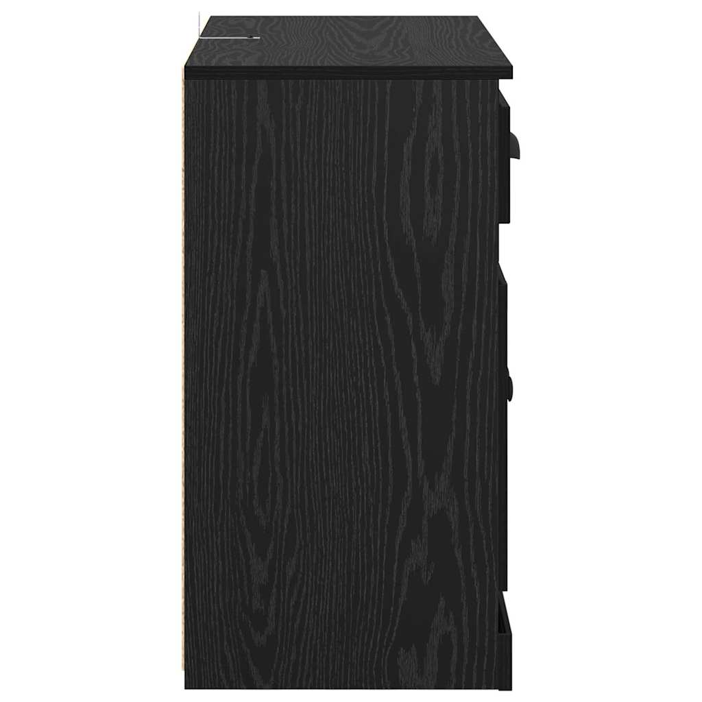 vidaXL Sideboards 2 pcs Black Oak 70 x 35.5 x 67.5 cm Engineered Wood