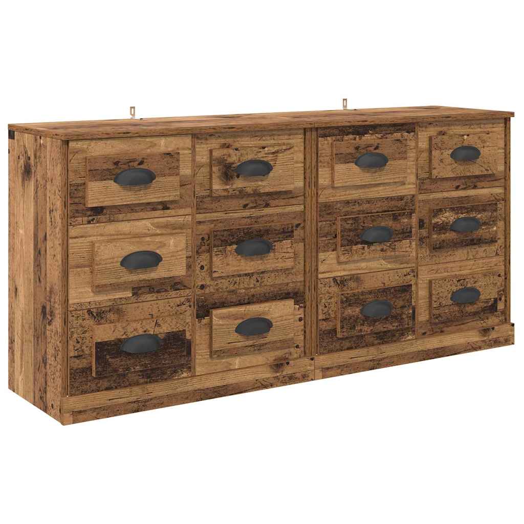 vidaXL Sideboards 2 pcs Old Wood 70 x 35.5 x 67.5 cm Engineered Wood