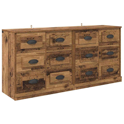 vidaXL Sideboards 2 pcs Old Wood 70 x 35.5 x 67.5 cm Engineered Wood