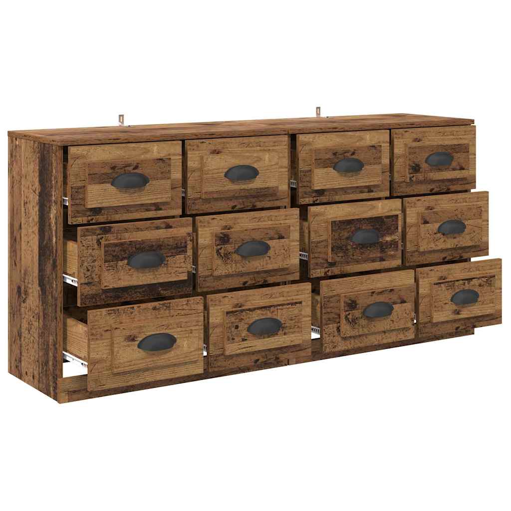 vidaXL Sideboards 2 pcs Old Wood 70 x 35.5 x 67.5 cm Engineered Wood