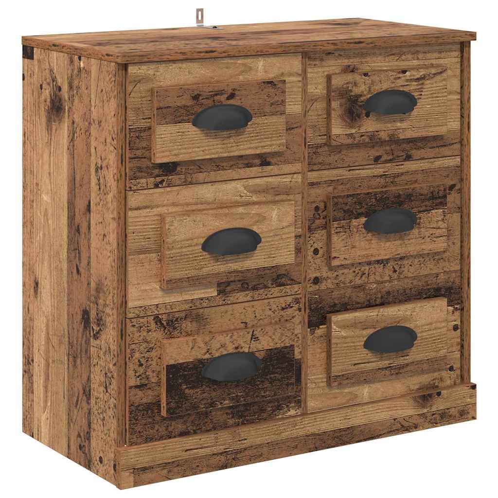 vidaXL Sideboards 2 pcs Old Wood 70 x 35.5 x 67.5 cm Engineered Wood