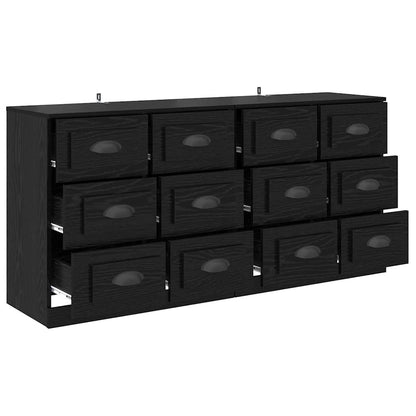 vidaXL Sideboards 2 pcs Black Oak 70 x 35.5 x 67.5 cm Engineered Wood
