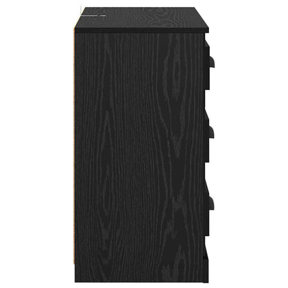 vidaXL Sideboards 2 pcs Black Oak 70 x 35.5 x 67.5 cm Engineered Wood