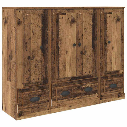 vidaXL Highboard with Drawer 3 pcs Old Wood Engineered Wood