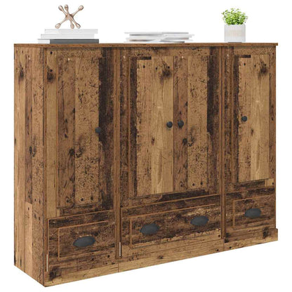 vidaXL Highboard with Drawer 3 pcs Old Wood Engineered Wood