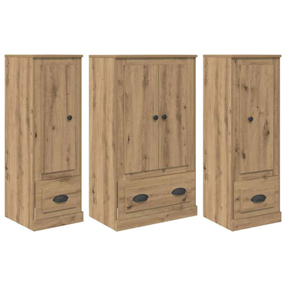 vidaXL Highboard with Drawer 3 pcs Artisan Oak Engineered Wood