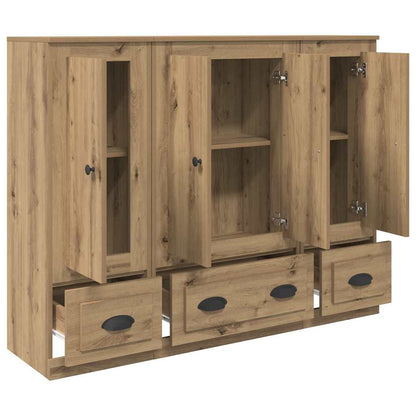 vidaXL Highboard with Drawer 3 pcs Artisan Oak Engineered Wood