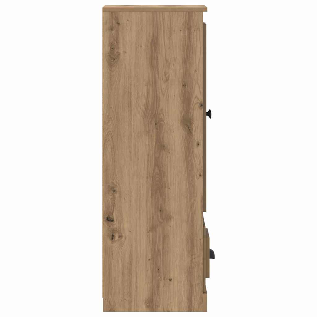 vidaXL Highboard with Drawer 3 pcs Artisan Oak Engineered Wood