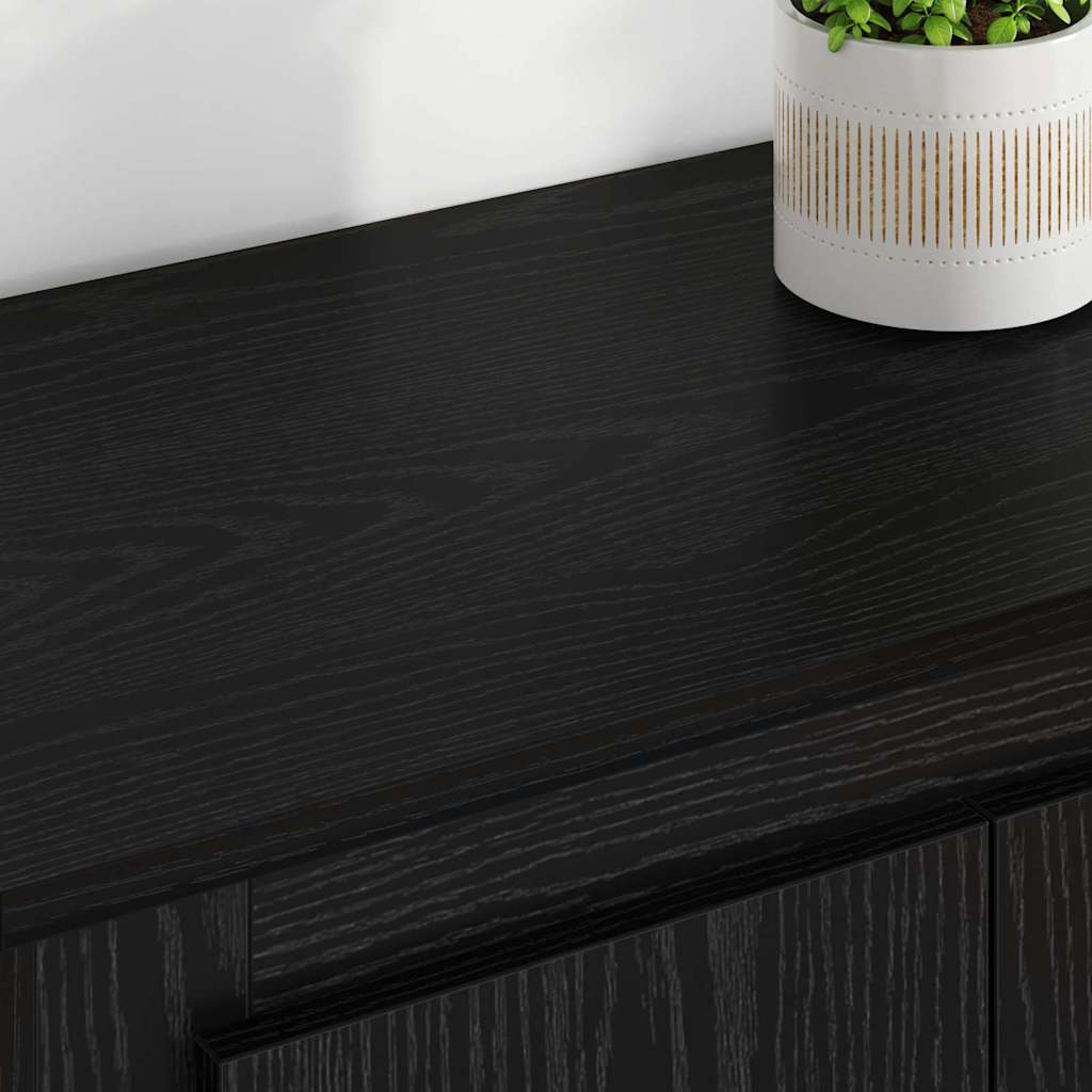 vidaXL Highboard with Drawer 3 pcs Black Oak Engineered Wood