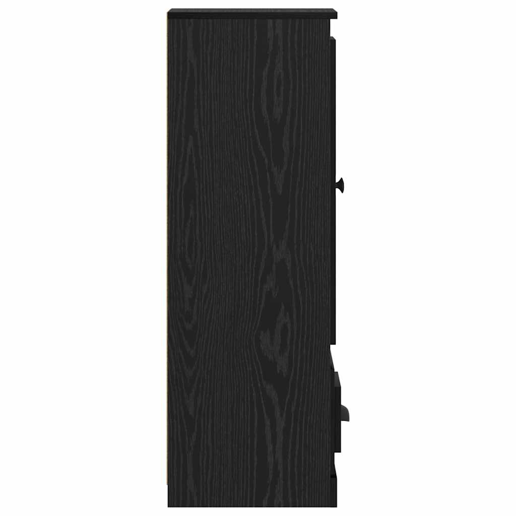 vidaXL Highboard with Drawer 3 pcs Black Oak Engineered Wood
