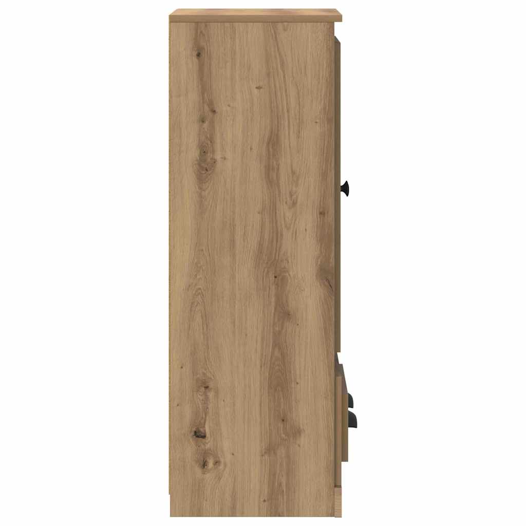 vidaXL Highboard with Drawer 3 pcs Artisan Oak Engineered Wood